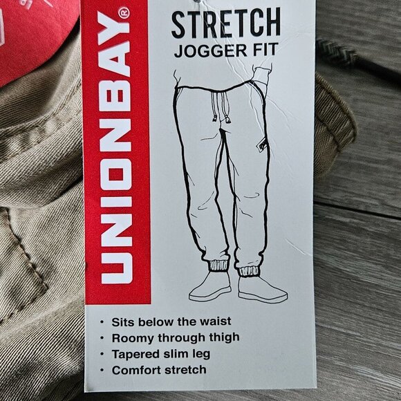 Unionbay Mens Elastic Waist Stretch Twill Relaxed Fit Cargo Jogger Pants Size XL - Picture 6 of 16